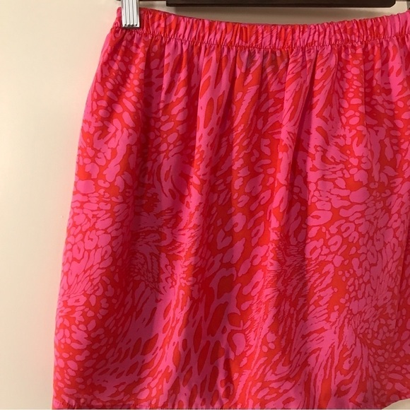 Vici neon pink animal print front tie mini skirt size M - Picture 8 of 9